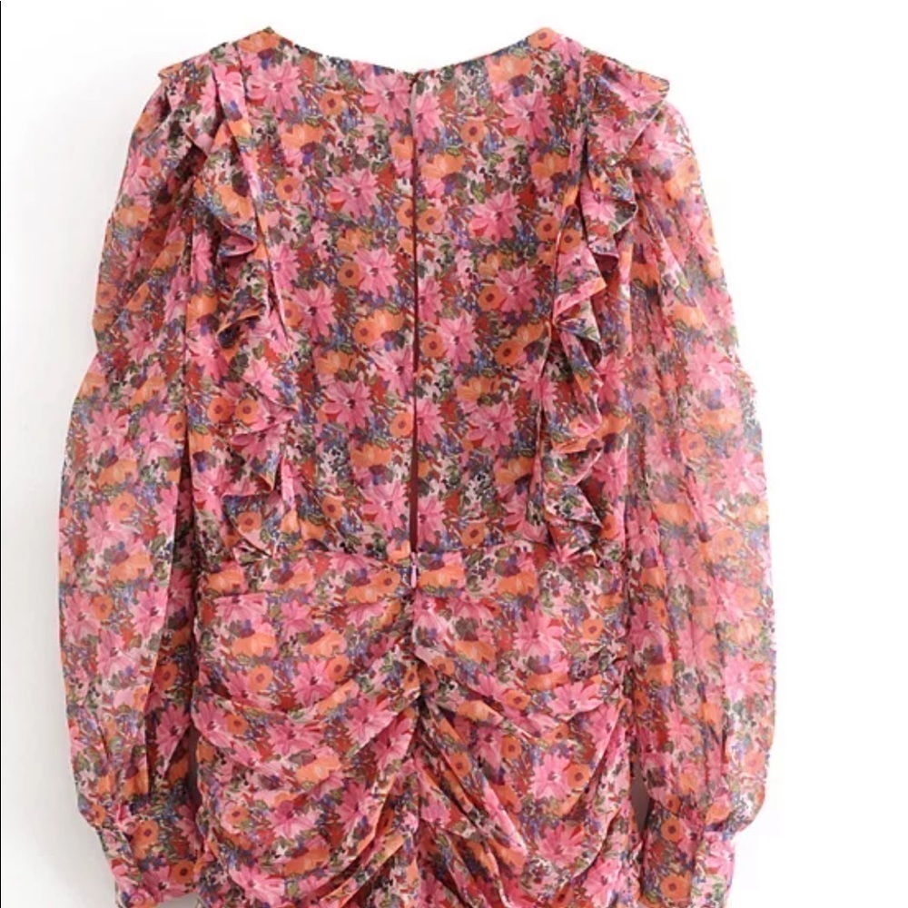 Blogger Fave Floral Ruffle Puff Sleeve Mini Dress | NWT | Small - Picture 6 of 12
